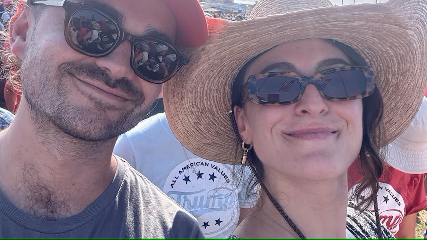 Pheobe Hosier and her Partner, Sam at the Trump Rally